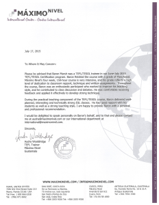 Reference Letter from Maximo Nivel