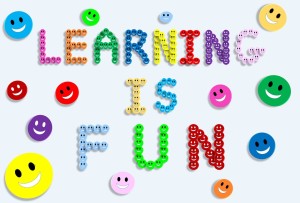 Image with the quote, "Learning is fun"